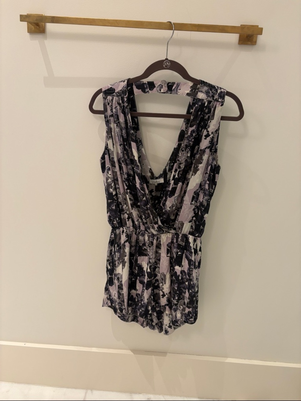 Parker Black & Gray Abstract Print Sleeveless Romper
